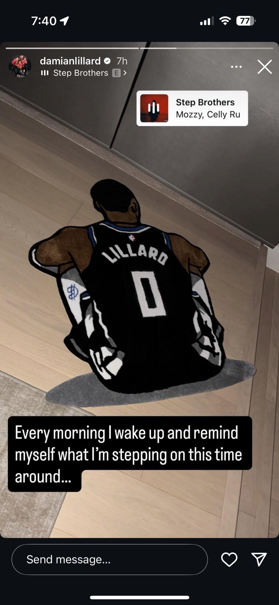 开云官网-激励并警醒自己，利拉德将跟腱受伤的画面印在自家地毯上